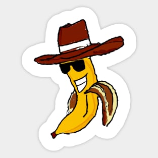Crooked smile banana Sticker